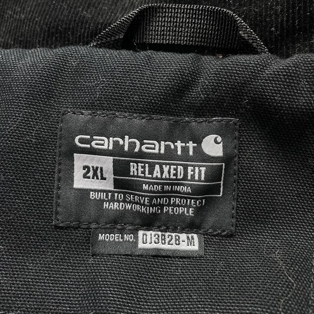 Carhartt Jacket Mens 2XL Black Blanket Lined Ames Detroit Bomber Workwear Logo